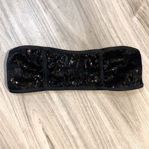 Black sequin bandeau top (with stretch)